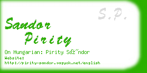 sandor pirity business card